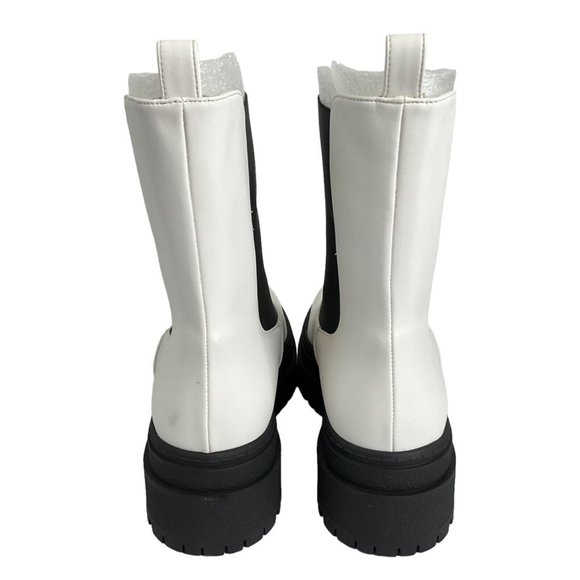 Good American Boots Women Sz 11 Chelsea White Leather GA036V-X $349 Nib - Picture 6 of 12